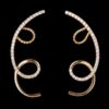Curl along the ears with diamonds line earrings