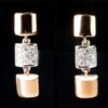 three squares with diamonds in the middle earrings